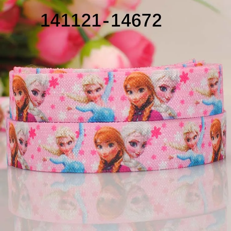 

5yards 5/8 " 16mm elsa ribbon Elsa Princess print FOE elastic ribbon DIY handmade hairbow ribbon free shipping