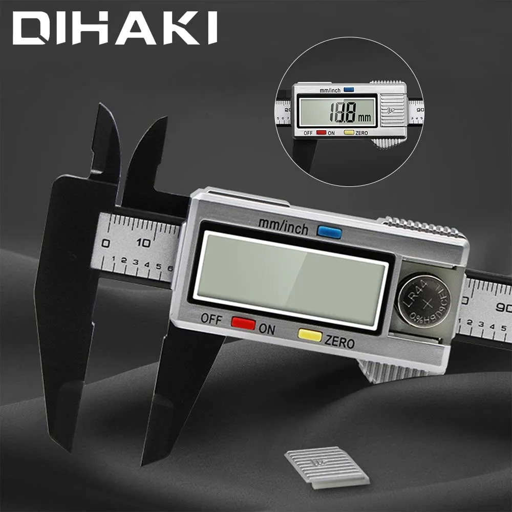 

6 Inch 0-150mm Digital Vernier Caliper 2 in 1 Electronic Measurement Unit Measuring Tool Portable Ruler With Button Battery