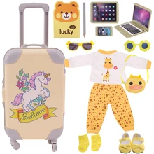 Vêtements de poupée, chaussures, accessoires de valise pour fille américaine de 18 pouces et bébé de 43Cm, poupée renaissante de notre génération, jouet DIY