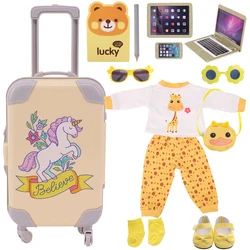 Vêtements de poupée, chaussures, accessoires de valise pour fille américaine de 18 pouces et bébé de 43Cm, poupée renaissante de notre génération, jouet DIY 
