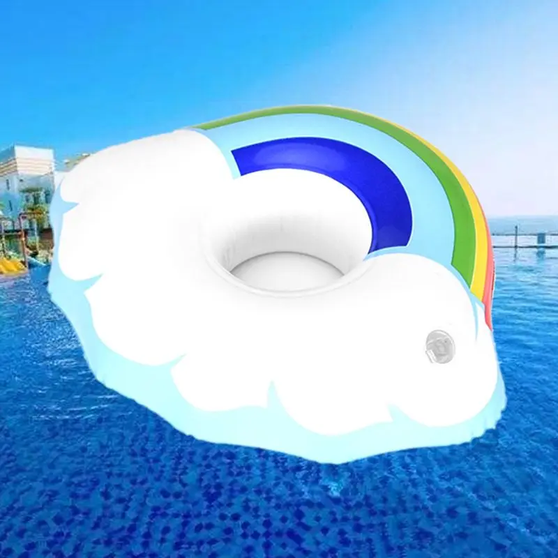 Надувные плавающие в воде держатель чашки для напитков Радуга облако телефон сиденье пляж плавание плавающие горки