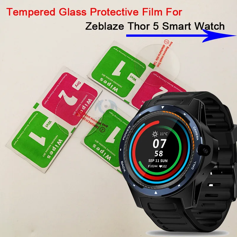 Защитная пленка из закаленного стекла для Zeblaze Thor 5 Smart Watch 1,39 дюймов 1 шт/2 шт/3 шт 9H Анти-Царапины стекла пленки аксессуары
