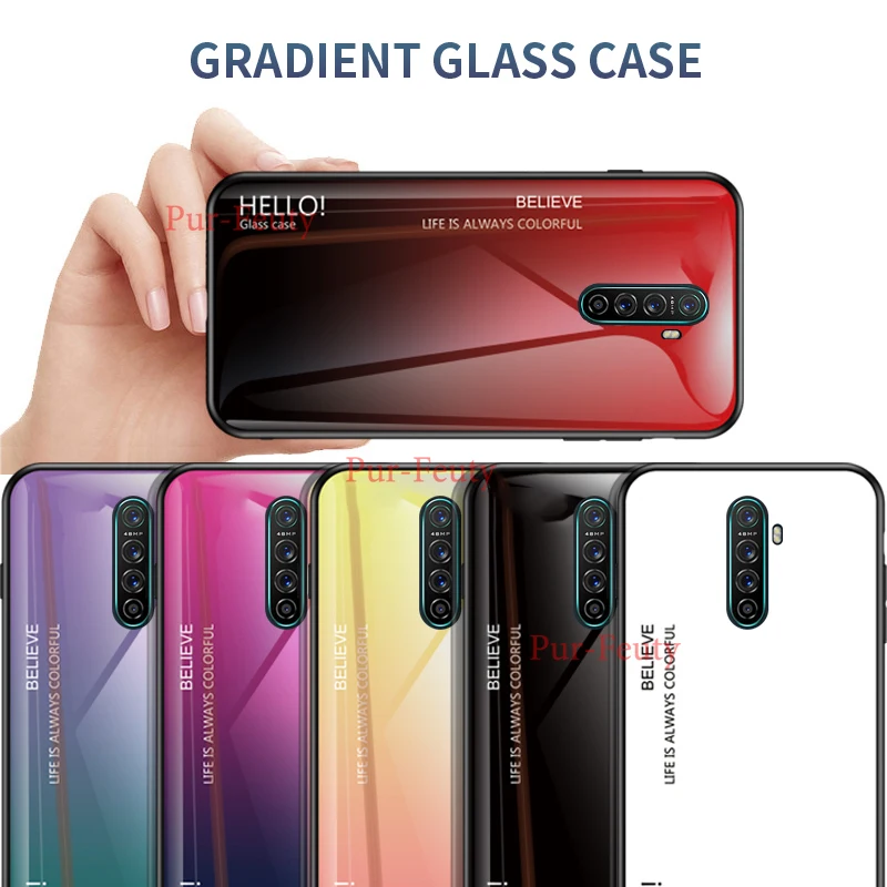 Чехол для Oppo Realme X2 Pro 6," Модный стеклянный чехол для телефона для Oppo Reno Ace чехол Полная защита бампер крышка