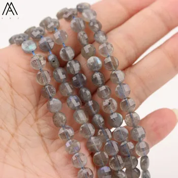 

Approx 64pcs/strand,Full Strands Natural Flash Labradorites Flat Round Loose Beads Necklace Craft Women Jewelry DIY LY-02AMDE