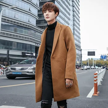 

2019 New Winter Jackets woolen Coat Men Autumn Winter Warm Outwear Brand loose Mens Coats Casual Jackets Male solid color Coat