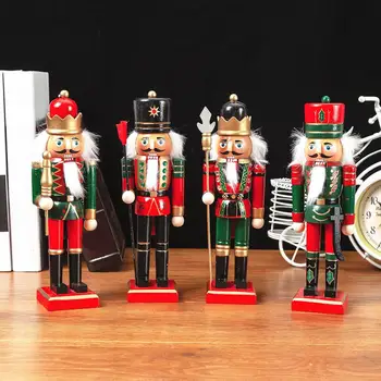 

4PCS Puppet 25CM Nutcracker Soldier Christmas New Year Wedding Birthday Gift Children's Room Decoration Children's Christmas Gif