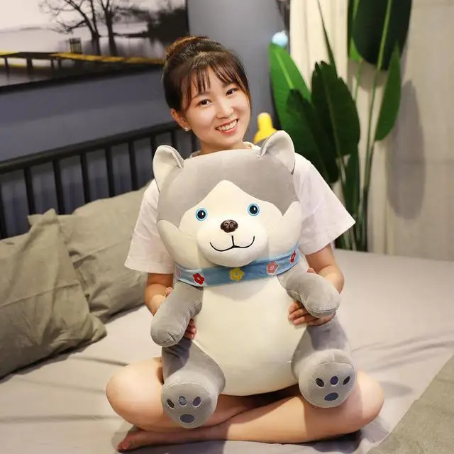 Горячая 35 см/45 см/55 см набивная Сидящая собака плюшевая мягкая Kawaii хаски собака Шарпей мультфильм Подушка для детей девочек подарок на день рождения - Цвет: A