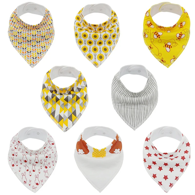 

Newborn Waterproof Towel Print Bandana Bib Infant Clothes Feeding Accessories Baby Bibs Toddler Boy Girl Solid Cotton Burp Cloth