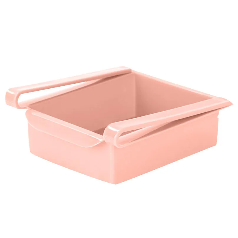 Refrigerator Shelf Storage Rack Storage Box Food Container Kitchen Tools home decoration accessories organizer#3o22 - Color: Pink