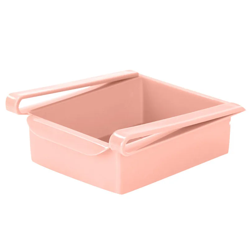 Pink Refrigerator Shelf Storage Rack Storage Box Food Container Kitchen Tools home decoration accessories organizer#3o22 - Color: Pink