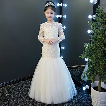 

2020Spring Luxury New Girls Children Evening Party Birthday Trumpet Princess Dress Model Shows Performance Communication Dress
