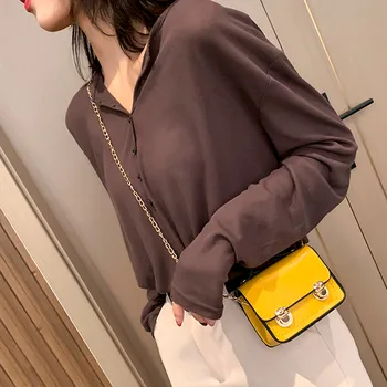 

PU Leather Women Shoulder Bag Female Purse and Handbags solid color chain leather shoulder bag Messenger bag mobile phone bag