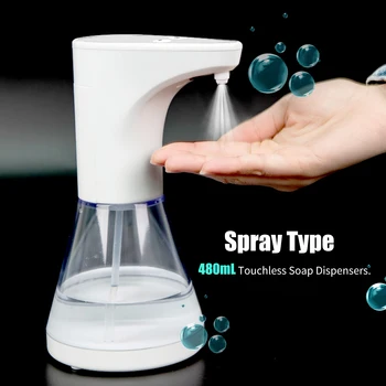 

480mL Automatic Soap Dispenser Spray Type Touchless Soap Dispensers with IR Sensor Automatic Alcohol Dispenser