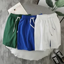 Pantalones cortos deportivos de ocio para hombre, Color sólido, tablero de negocios para niño, Tactel para hombre, envío gratis, playa, suelto, Xxxl