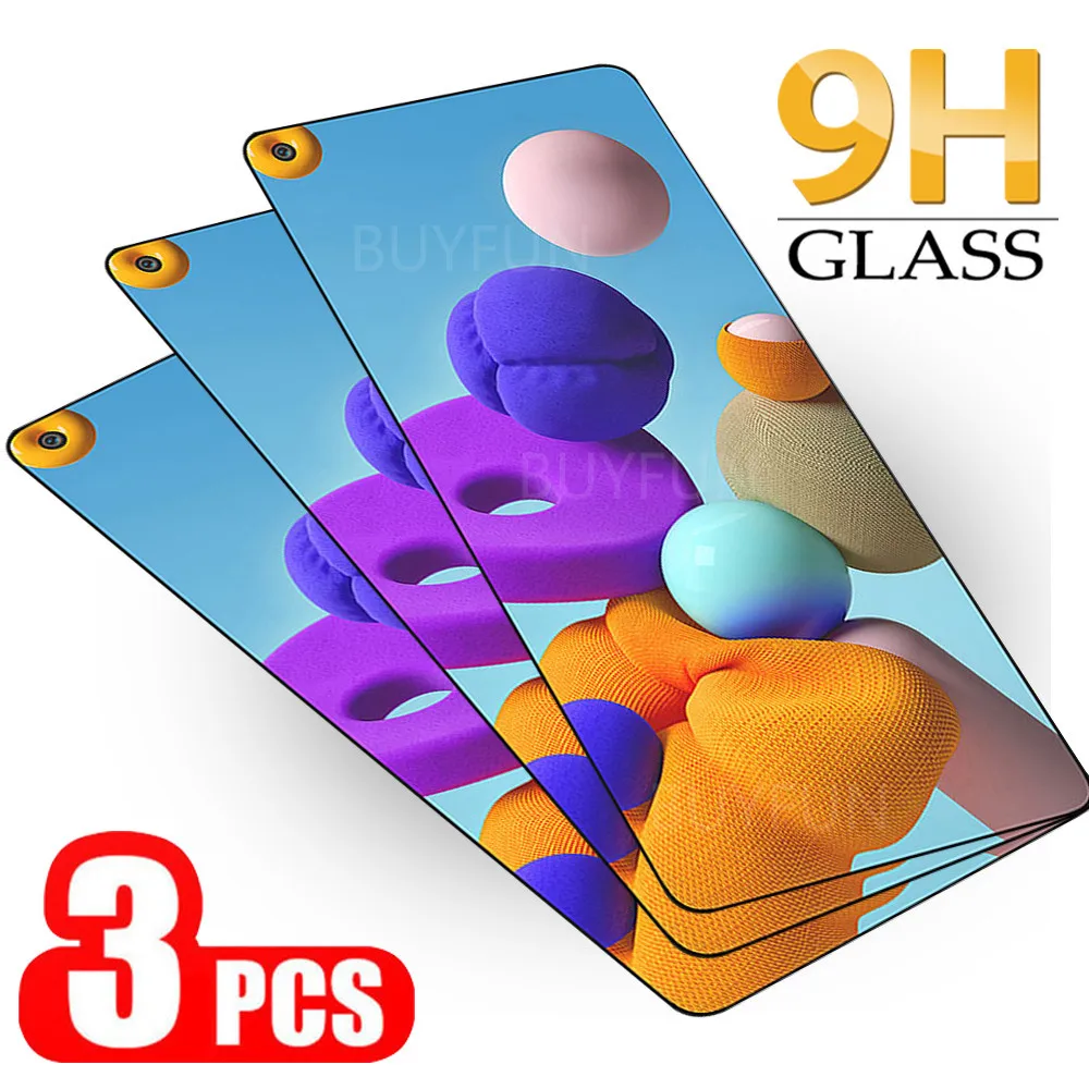 Vidrio protector para Samsung Galaxy A21s 21 S M-A217F, película de protección de luz para Samsung A72 A52 A42 A32 A21 A12 Sklo, 3 uds.