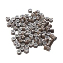 100 шт мини звеньевое кольцо трубка силиконовый бисер с перьями инструмент для наращивания волос