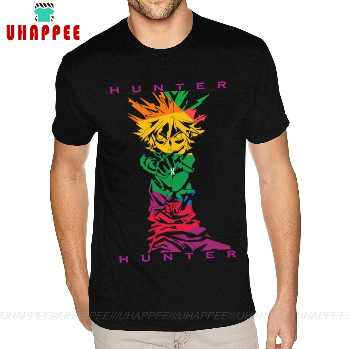 Musically Killua Hunter X футболка с изображением охотника для бойфренда 6XL черная | Мужская