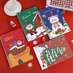 Cahier à feuilles mobiles 32K avec ligne horizontale, livre à rabat, livre à bobines A5 de noël, carnet de notes d'étude pour étudiants, journal cadeau 