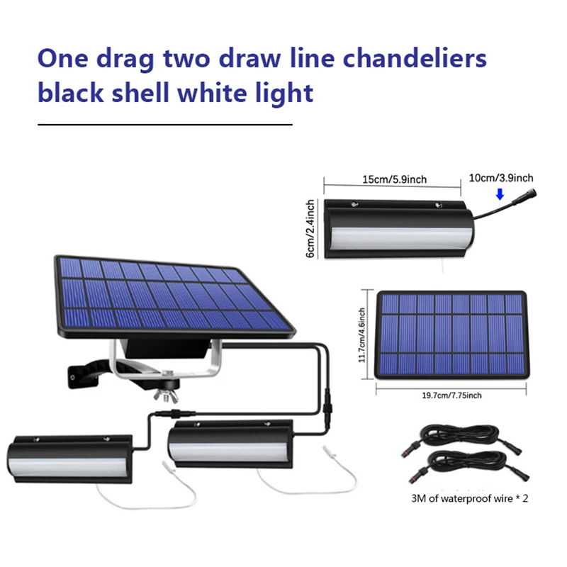 LED Solar Pendant Lights Indoor Outdoor Auto On Off Solar Lamp For Room Porch Balcony With Pull Switch And 3m Line Chandelier solar post cap lights Solar Lamps