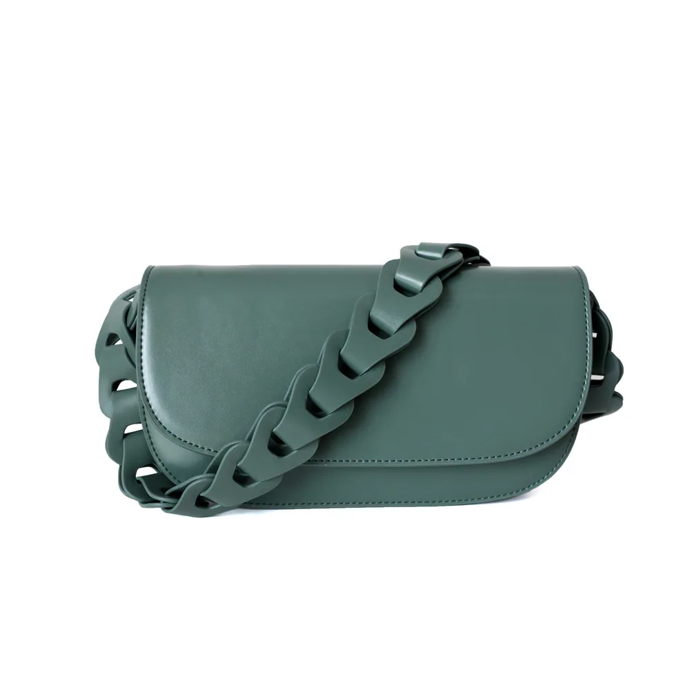 

2020 Winter Hollow Woven Leather Baguette Bag Underarm Bag Simple Versatile Crossbody Cowhide Luxury Handbag for Women Feminina