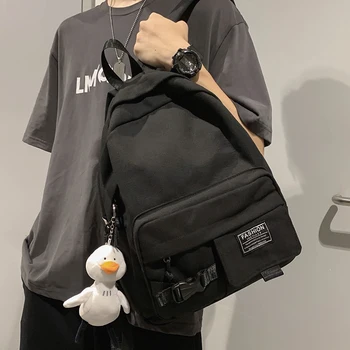 

HOCODO Backpack Women Shoulder Bag Fashion Buckle School Bag For Teenage Girls Pure Color Travel Backpack College Student Bag