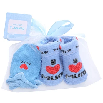 

1 Set Style Random Baby Cotton Socks Anti-scratch Gloves Sets Newborn Baby Boys Girls Christmas Birthday Gift