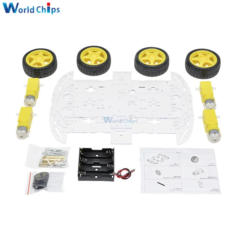 Détail des motoréducteurs et encodeurs du kit DIY pour Arduino, fixés sur le châssis tank 4WD.