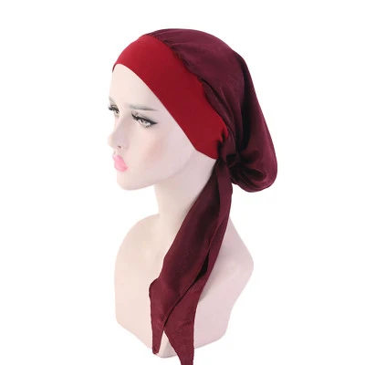 Wine red New Simulation Silk Scarf Cap Elastic Hair Band Scorpion Cap Street Popular Decoration Outdoor Adjustable Accessories CB4657/10 - Цвет: Wine red