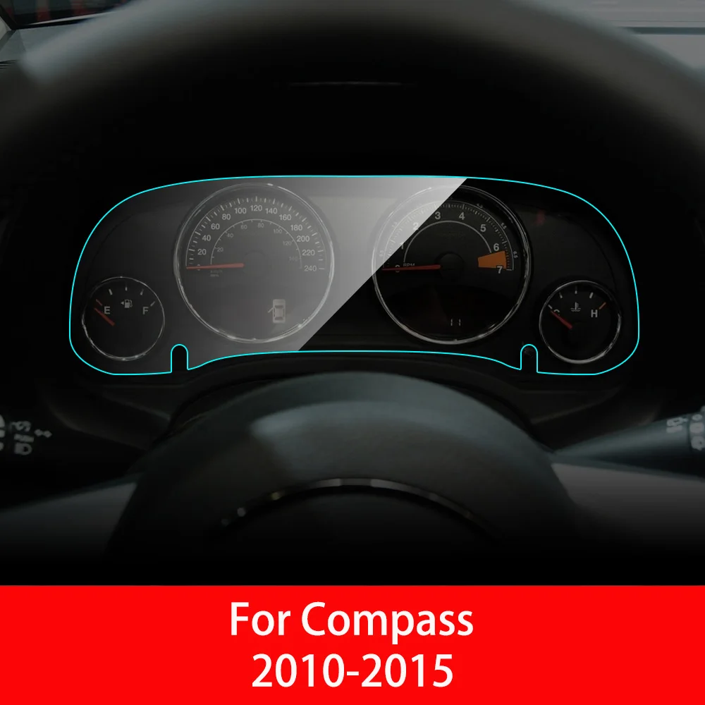 Автомобильная приборная панель, Защита экрана для Jeep Compass 2010-19, внутренняя пленка из ТПУ, Защитная пленка для приборной панели, автомобильный доступ - Название цвета: For Compass 10-15