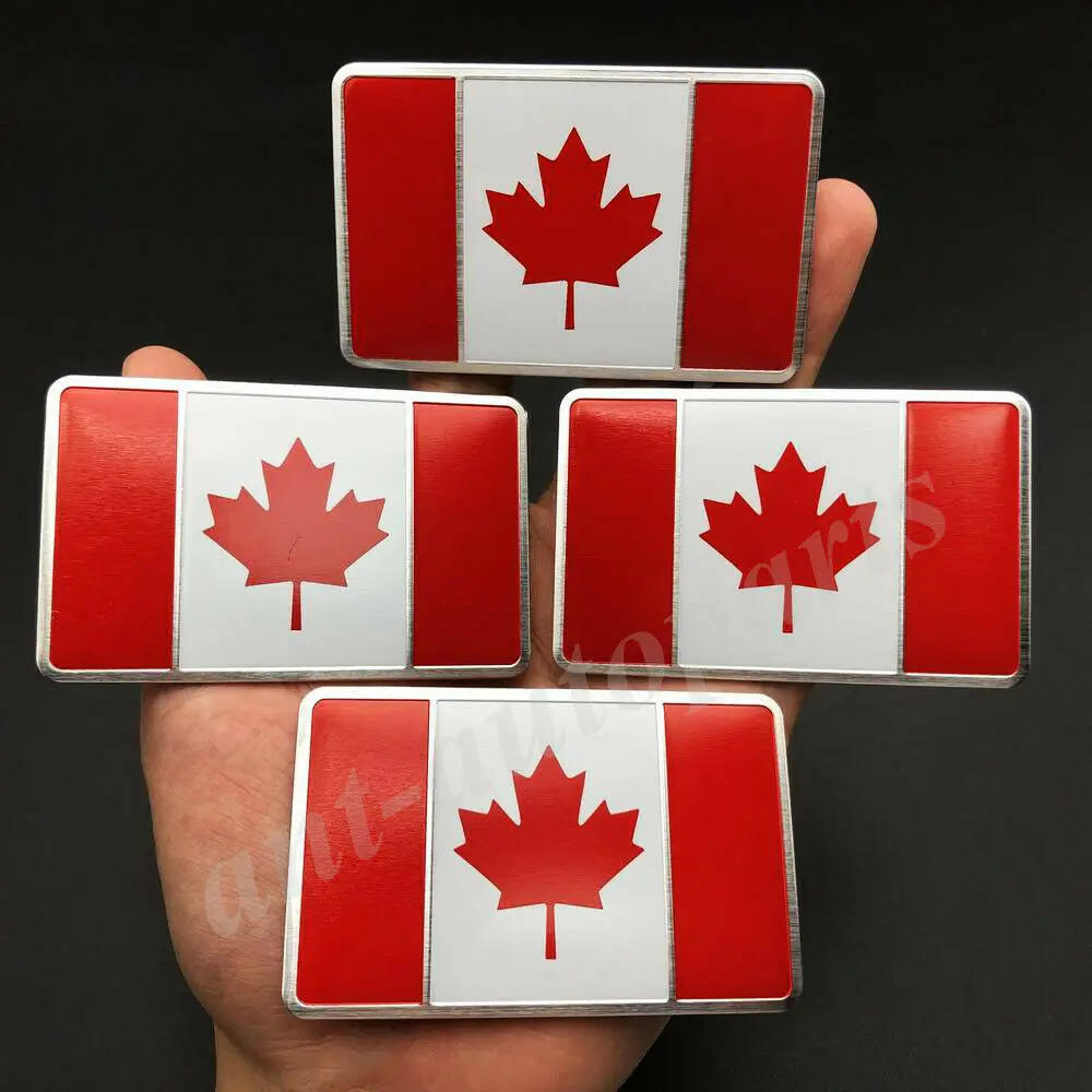 

4x Metal Canada Canadian Flag Car Emblem Badge Motorcycle Sticker Decals Fairing