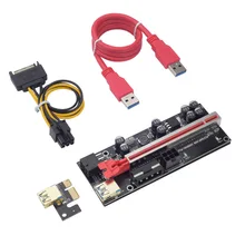 Aliexpress - New VER009s Plus PCIE PCI Riser Card Ver 009S Express 1X 4X 8X 16X Extender Adapter Sata 6 Pin 4Pin For Graphics Card GPU Mining