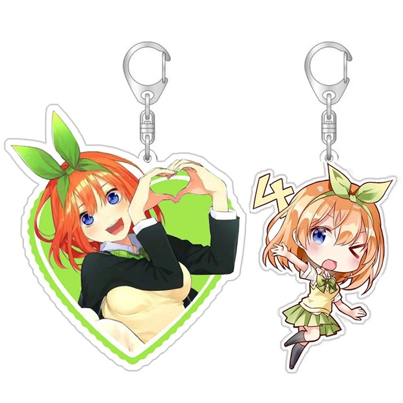 Брелок quintestinal quantuplets мультфильм японское аниме Go-Toubun No Hanayome акриловое кольцо для ключей