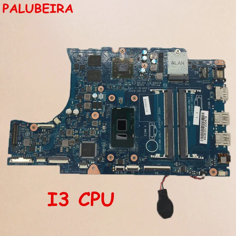 PALUBEIRA CN-06682Y 6682Y FOR DELL INSPIRON 5567 5767 laptop motherboard BAL20 LA-D801P WITH I3 CPU mainboard notebook PC | Компьютеры и