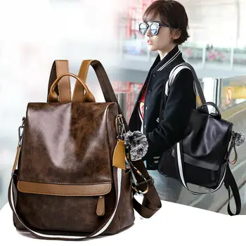 

Woman's Anti-theft Backpack High Capacity Casual Rucksack New Fashion Simple Zipper Multi-function Knapsack