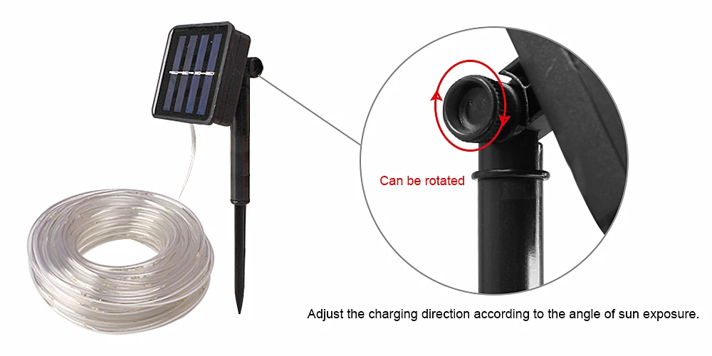 Канатная трубка Светодиодная лампа на солнечных батареях гирлянда Праздничная Рождественская гирлянда светодиодный Сказочный свет
