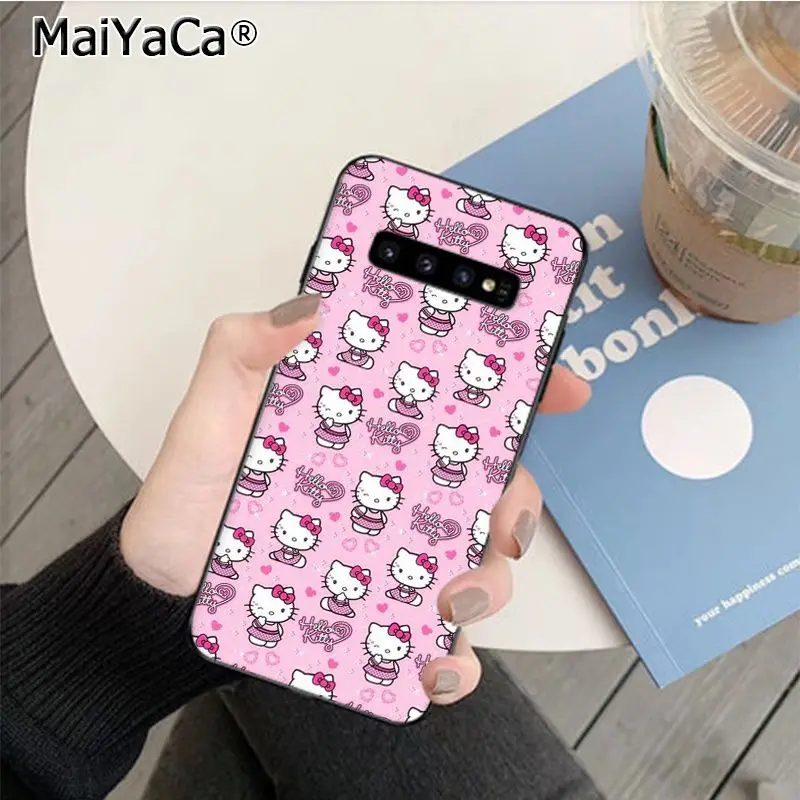 MaiYaCa милый розовый чехол с рисунком hello kitty для телефона samsung S9 S9 plus S6 edge plus S7 S7edge S8 S8plus S10 S10 plus - Цвет: A12