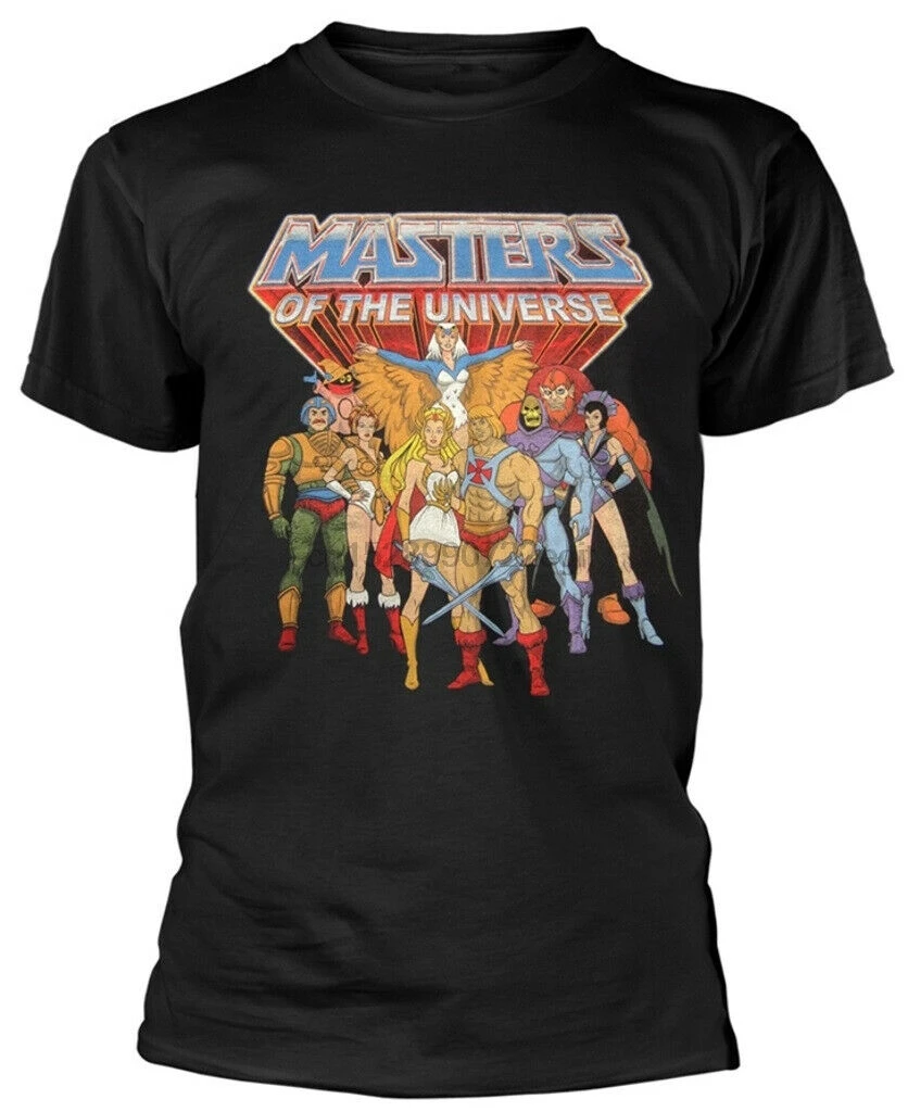 

He-Man the Masters of Universe Group (Black) T-Shirt-New and Official