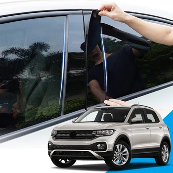 

Car Styling Car Window Pillar Trim Sticker Middle BC Column Stickers External Auto Accessories For Volkswagen T-Cross 2018-2020