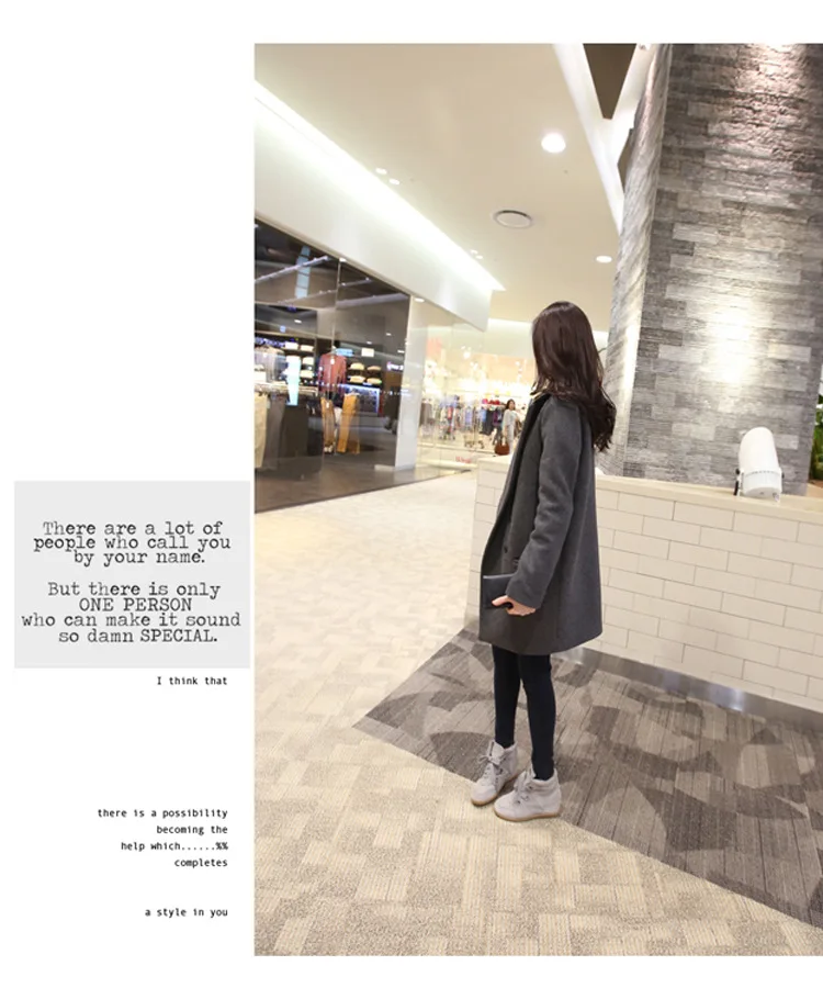 Spring And Autumn Korean-style Woolen Jacket Mid-length Duffle Coat Slim Fit Slimming Versatile Students Women's
