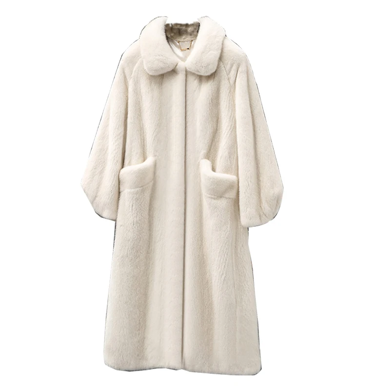 Зимнее Новое Свободное пальто большого размера 6xl из замши с искусственным мехом женское длинное плюшевое Пальто однобортное Женское пальто с большим карманом J10261