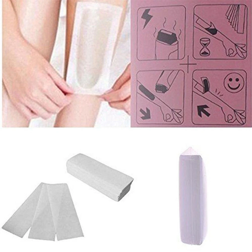100Pcs Leg Hair Removal Lady Disposable Non-woven Wax Depilatory Paper Arm Body Hair Removal Strip 2