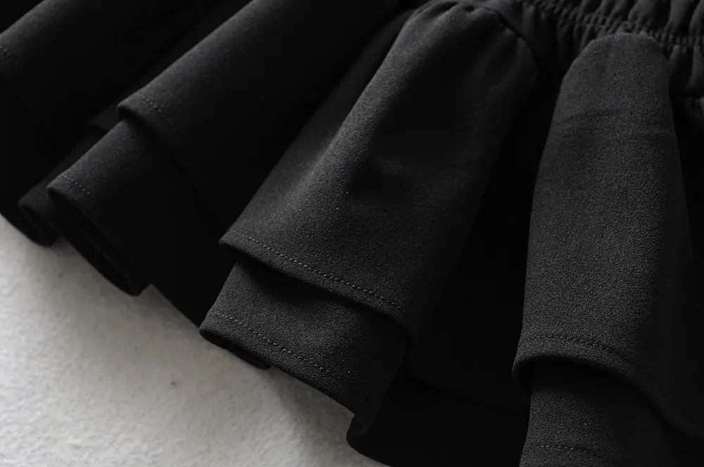 TRAF женский жакет черная мини юбка винтажная Мода A Line Комплект пуловер+ кожаная юбка юбки стильная Faldas Mujer