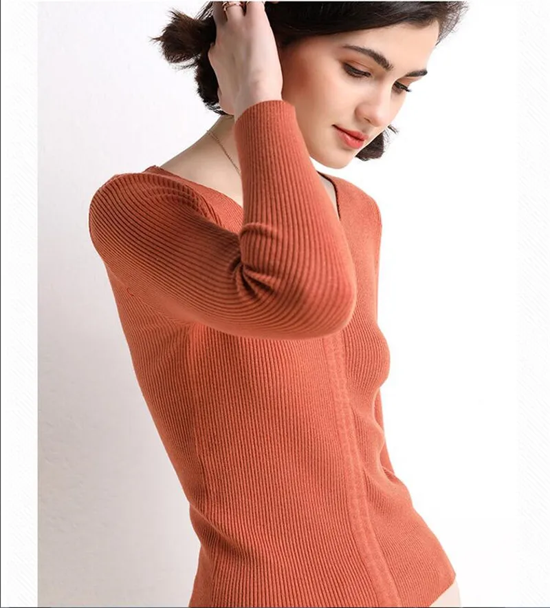 Женский свитер на завязках GCAROL, облегающий джемпер с содержанием шерсти 30%, трикотажный пуловер для офиса с V-образным вырезом, обтягивающий свитер для осени и зимы