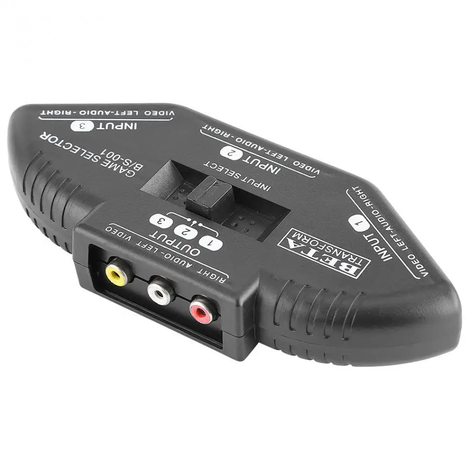 

TWISTER.CK 3 In 1 Out AV RCA Switch Splitter RCA Audio Video Switcher Converter with AV Cable