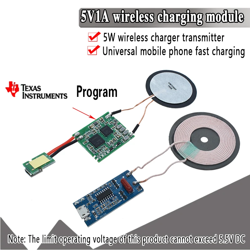 5V 1A беспроводной источник питания Зарядка 5W беспроводное зарядное устройство передатчик Универсальная Быстрая зарядка DIY микро usb зарядка катушка