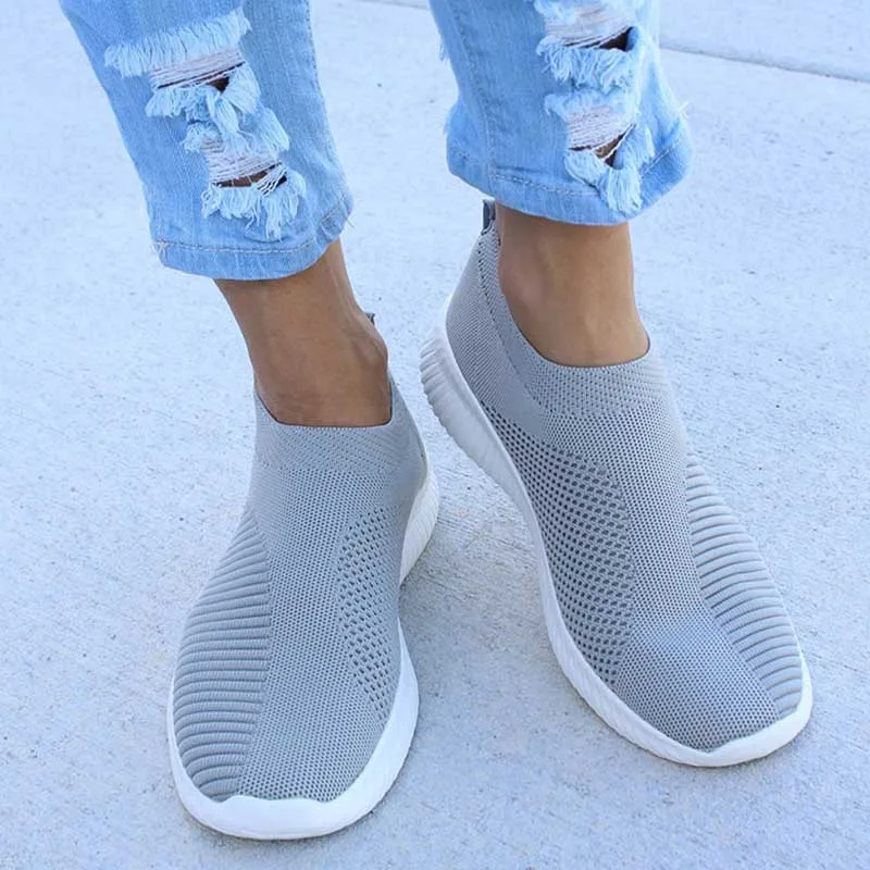 

Women's Sneakers Flats Women Shoes 2019 New Female Mesh Vulcanized Ladies Slip On Breathable Casual Shoes Light Shoes