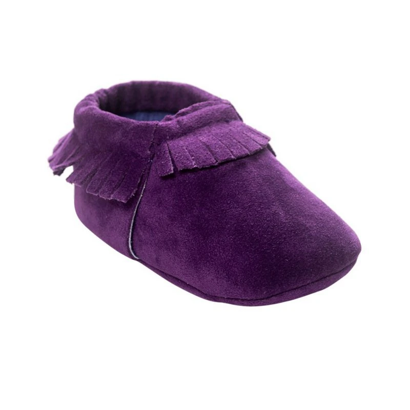 Обувь с кисточками для новорожденных мальчиков и девочек; мягкие бархатные Мокасины кораллового цвета для малышей; обувь для малышей из искусственной кожи - Цвет: E