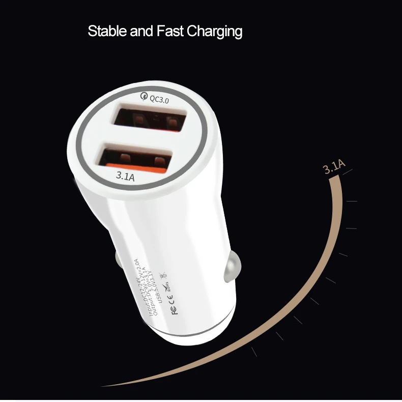 Автомобильное зарядное устройство для Samsung S10 S9 S8 note 10 9 8 A50 A8 J5 J7 2018 Dual USB быстрая