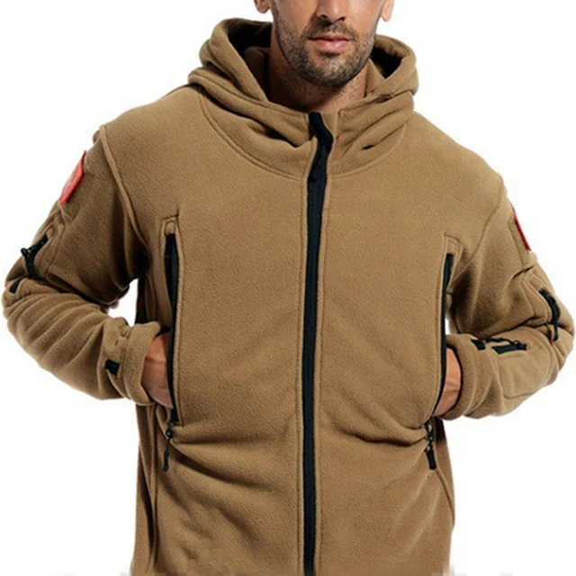 Men US Military Winter Thermal Fleece Tactical Jacket Outdoors Sports Hooded Coat Military Softshell Hiking Outdoor Army Jackets 4