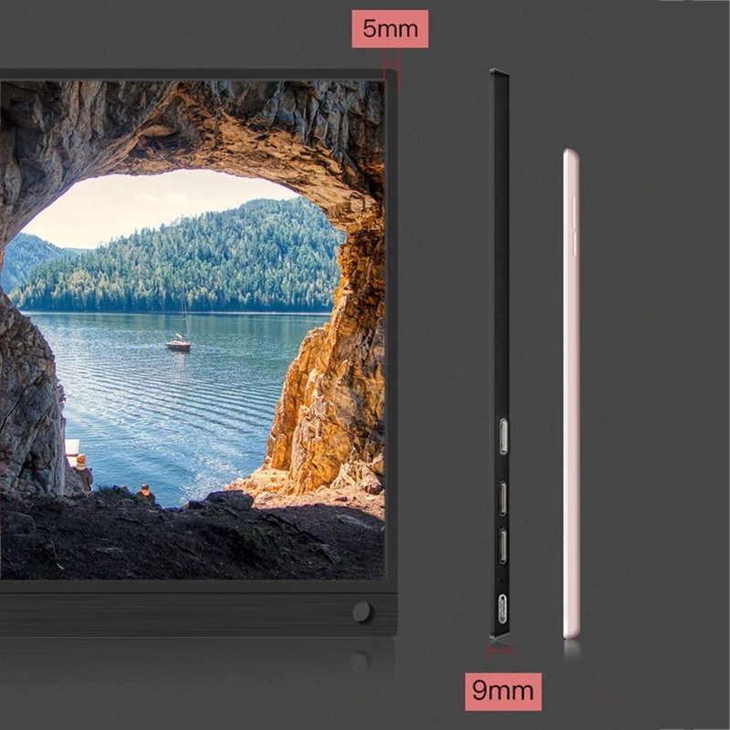 Portable Monitor 15 6 Inch IPS Display Built in Type C Rich Interface Can Connect to Many Peripherals 1080P US Plug